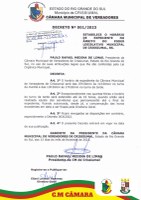 CÂMARA MUNICIPAL DE VEREADORES DE CRISSIUMAL ESTABELECE NOVO HORÁRIO DE EXPEDIENTE