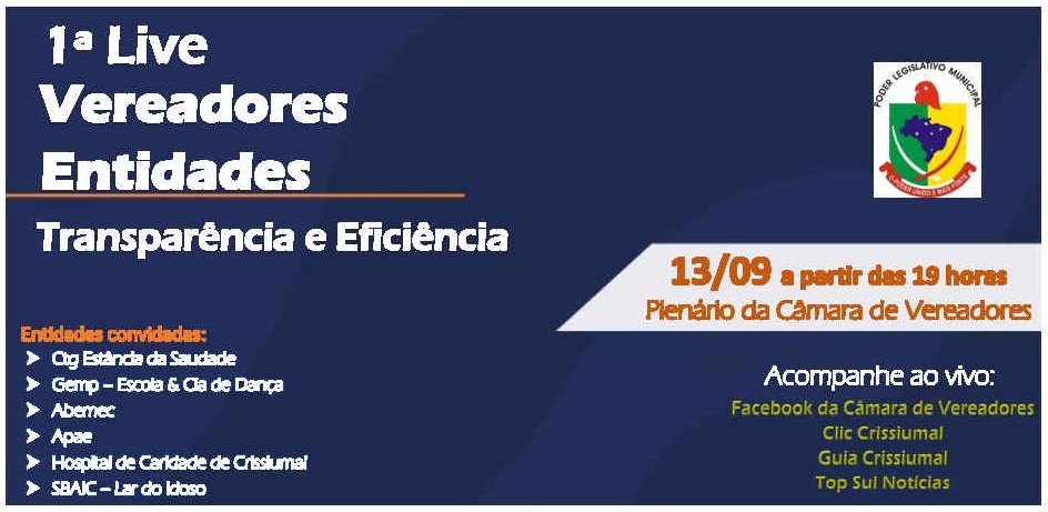 1ª Live Vereadores Entidades