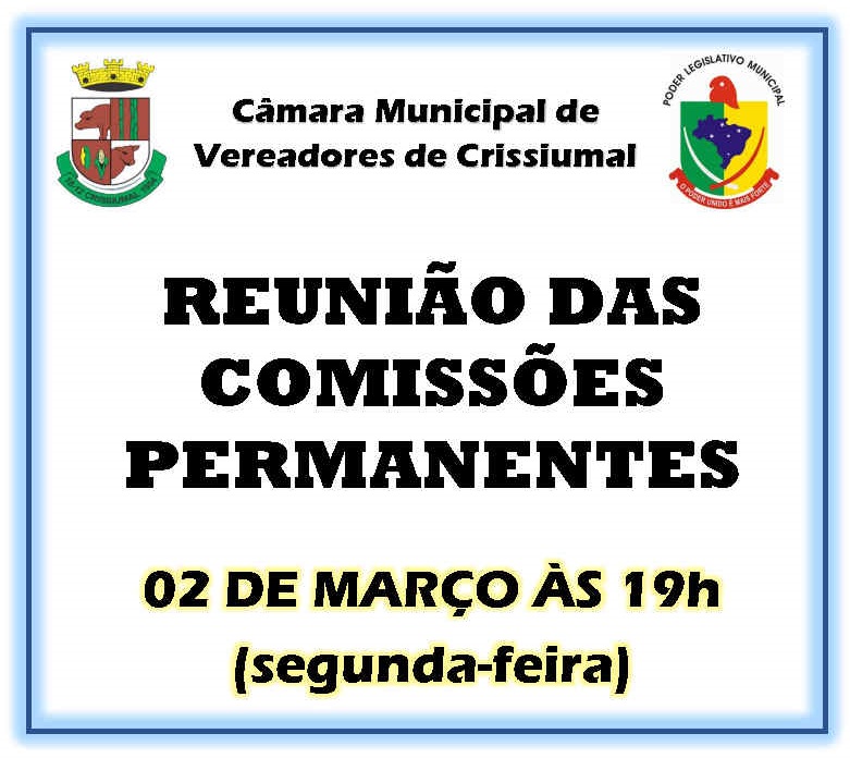 REUNIÃO COMISSÕES PERMAMENTES